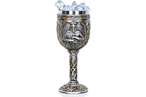 FIYSON Verre à vin médiéval Viking Knight Royal Calice King Gothique en métal pour décorations de fête à thème, accessoire de,verres à boire pour une utilisation de cuisine bar intérieur et extérieur