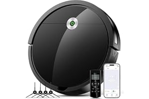 VEXILAR Aspirateur Robot, 2600Pa Robot Aspirateur Aspiration Puissante, Auto-Charge,140min d'Autonomie, Contrôle Intelligent avec App et Alexa, Idéal pour Les Poils d'animaux,Cheveux,Tapis et Sols Durs