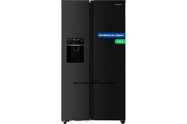 GEDTECH Réfrigérateur Américain GSBSA513DX Side by Side 513L - Distributeur d'eau et machine à glaçons automatique