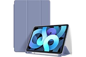 Billionn Etui na iPad 9/8/7 (10,2 Cala, Model 2021/2020/2019, 9/8/7 Generacja), z Uchwytem na Ołówki, Pokrowiec na Stojak Smart Trifold, Auto Uśpienie/Budzenie, Lawenda