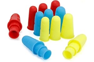 VDFJEK 18pcs Silicone Finger Protectors, Rubber Finger Protectors, Rubber Finger Thimbles, Crochet Finger Guard, Finger Covers, Finger Protectors, for Hot Glue, Sewing, Ironing, Cutting, and Sorting