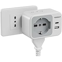 Supporto TV Parete Ciabatta Prolunga 8 Prese Con 4 USB | Protezione Sovratensioni | 6 Piedi (1.8m) - Bianco Torretta Multipresa - Foto 6