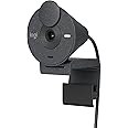 Logitech Brio 300 Full HD Webcam with Privacy Shutter, Noise Reduction Microphone, USB-C, Ceritified for Zoom, Microsoft Teams, Google Meet, Auto Light Correction, Streaming Webcam - Graphite