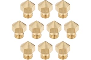 sourcing map Buse d'imprimante 3D Buse en laiton 0,4mm Tête d'impression d'extrudeuse pour filament 1,75mm M7 3D Imprimante 10Pcs