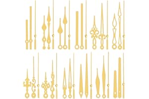 LEEQ Kit di 12 Lancette per Orologio da Parete - Lunghe Lancette dell'orologio in Alluminio Ricambio Orologio da Parete al Quarzo Lancette Sostituzione di Parti Fai da Te (Oro)