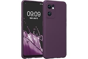 kwmobile Carcasa Compatible con OPPO Find X5 Lite Funda - Bordes elevados anticaídas - Case de TPU y Silicona con Interior de Microfibra - Violeta Burdeos