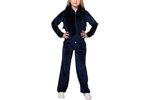 FEOYA Fille Pantalon Manteau Velours À Capuche Enfant Tenue Jogging Automne Ado Survêtement Sport Campus Vêtements Chic Gymnastique Hiver Mode Élégant Scolaire 5-13 Ans