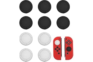 AJUNLKVDR 5 Paare Joystick Kappen,für Switch Joystick Kappen,Ersatz Joystick Covers,Thumbsticks für Switch/Lite/OLED Silikon Schutzzubehör Grips Caps（6 Schwarz 4 Weiß）