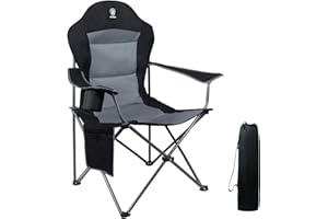 ‎EVER ADVANCED EVER ADVANCED Luxus Campingstuhl Faltbar 160 KG Belastbar Ultragroß mit Hochlehner Bequem Gepolster Klappstuhl Camping Garten Balkon Strand, Camping Stuhl Sessel Gartenstuhl Anglerstuhl