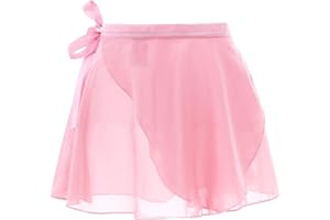 Lusofie Jupes de danse pour femmes avec attaches élastiques - Jupe de ballet courte en mousseline transparente - Jupe portefeuille de ballet pour femmes adultes et filles
