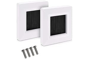 kwmobile 2 x zaślepka na przepust kablowy podtynkowa - puszka podtynkowa pokrywa - wejście kabla - puszka pokrywa ze szczotką - biało-czarna