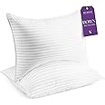 Beckham Hotel Collection Standard Size Memory Foam Bed Pillows Set of 2 - Cooling Shredded Foam Pillow for Back, Stomach or Side Sleepers