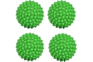 Voarge 4 kule do suszarki, kulki do prania w pralce, kulki do puszystego prania, wielokrotnego użytku (zielone)