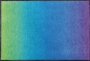 Wash+Dry 060710 Tapis Rainbow Nylon/Caoutchouc Nitrile Bleu 50 x 75 x 0,7 cm