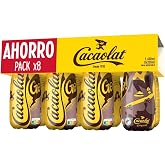 Cacaolat Original &ndash; UHT Cocoa Shake &ndash; 90% Milk and 1.5% Cocoa &ndash; Gluten Free &ndash; Pack of 8 x 1 pc PET Bottles 200 ml