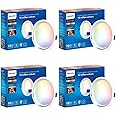 PHILIPS Smart 10W Round WiFi LED Downlighter | Wiz Connected Downlighter, Compatible with Amazon Alexa and Google Assistant | 16M Colours, Cut Out : 4.3 Inch, Pack of 4