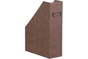 RHODIA 318833C - Chocolate Magazine Rack - 10x25x31 cm - Orange Saddle Stitching - Faux Leather Exterior - Rhodiarama Home Office Collection - Office Organization & Design Storage