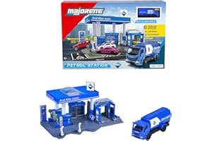 Majorette Petrol Station ARAL (inkl. Spielzeugauto) - Spielzeug-Tankstelle mit Waschanlage, Shop, Zapf- und Ladesäulen & vielen Funktionen, Auto-Spielset für Kinder ab 5 Jahre, 17x28x10 cm