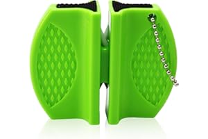 LUCKIOUS Compact Kitchen Knife Sharpener, Handy Dual-Sided Tool for Sharpening Knives at Home, Camping, Travel, or Outdoor BBQ