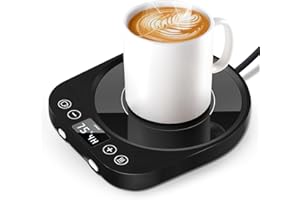 DOUBLECARE Scalda-tazze da caffè, scalda-tazze da caffè elettrico per scrivania da ufficio (fino a 80 ℃), spegnimento automatico con 3 impostazioni di temperatura, per cacao, tè, acqua, latte, regali per donne e