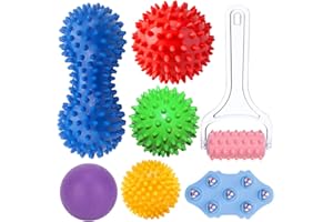 MUMUWIND Boule de massage,Balle de massage,rouleau masseur, balle lisse lacrosse et balles à picots - Réflexologie Acupression, Fascite plantare, Idéal pour masser les pieds, dos, épaules, bras. Idée cadeau