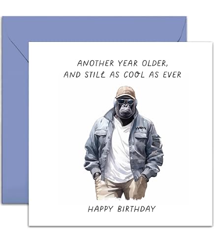 Paperlink Geburtstagskarte Gorillas Mit Spruch - Umweltfreundlich, Blanko, 178x127 Mm