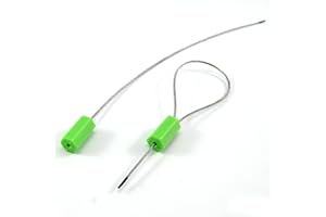 WUBAO(R) Pull Tight Wire Seals Numbered Cable Tag Adjustable Length Secure Tamper Proof Steel Label for Truck Tank Transportation (1000piece X Green)