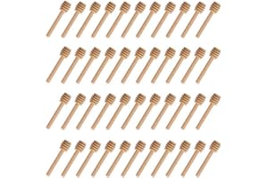 Amoyeric - Confezione da 100 mini bastoncini per miele in legno, confezionati singolarmente, per erogare vasetto miele, bomboniere, per matrimoni
