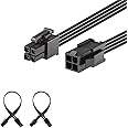 J&D 2 Paquetes ATX 4 Pin Cable de Extensión para CPU, Macho a Hembra Cable de Extensión - 20cm