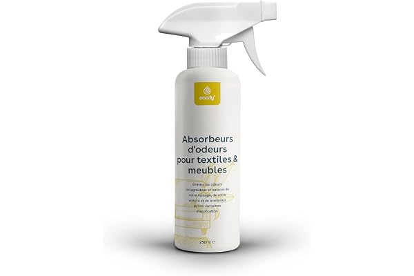 eco:fy Désodorisant Spray Neutralisateur d'odeurs Absorbeur d'odeurs Rafraîchisseur de textiles Élimine les odeurs incrustées en profondeur dans les fibres (0,25 l)