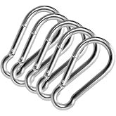 Carabiner Spring Hook Stainless Steel Lock Fishing Rod Mountaineering Camping Equipment Swing (8 MM) 5 PCS
