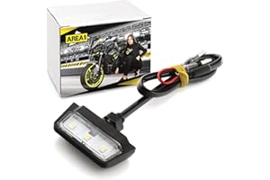 Area1 Oświetlenie tablicy rejestracyjnej LED do motocykla, certyfikat E, uniwersalne oświetlenie tablicy rejestracyjnej motocykla, skuterów, quadów, ATV. Kompatybilny z