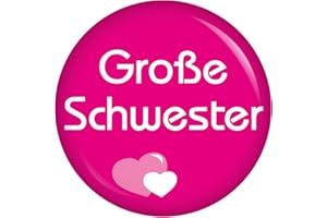 Kiwikatze Button große Schwester 37 mm Ansteckbutton Geschenkanhänger zu Weihnachten, Geburtstag, Taufe oder einfach so. Auch als Platzkarte oder Namenskarte