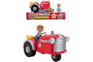 Cocomelon: Tractor Musical CoComelon Multicolor con Figura de JJ y sonidos de la granja (Bandai WT0038)