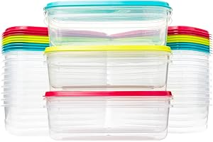 QILZO 24 förpackningar med matbehållare 700 ml Matbehållare, BPA-fri, Mikrovågsugn lämplig låda, Frys, behållare med lock