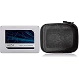 Crucial MX500 2 TB CT2000MX500SSD1(Z)-Up to 560 MB/s (3D NAND, SATA, 2.5 Inch, Internal SSD) & Amazon Basics Hard Black Carry