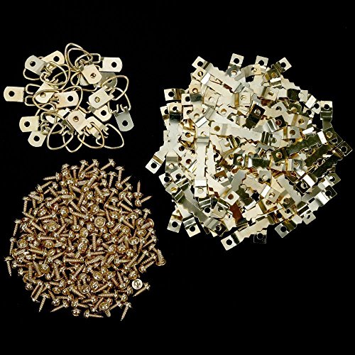 Goldge 120pc Aufhänger für Holzrahmen Mit 220pc Schrauben ,Zackenaufhänger D-Ring Rahmenaufhänger für Bilder Keilrahmen Gemälde Holzrahmen - 6