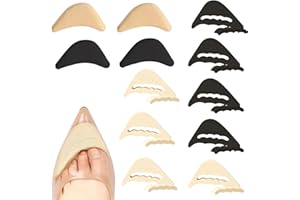 RIENAN Schuhfüller Zehenfüller Schuhfüller für Zu Große Schuhe Schuhverkleinerer 4 Paar Verstellbare Zehenstöpsel und 2 Paar Integrierte Zehenstöpsel Fußschmerzen Lindern (Hautfarbe + Schwarz)