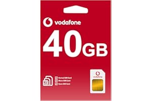 GIFFGISS Vodafone Australia Prepaid SIM Card - 40 GB Internet Data in 4G/LTE for 28 Days, Unlimited Talk in Australia, Triple Cut 3 in 1 Simcard - Standard Micro Nano