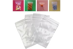 GRUPO DARIK Pack de 100 Bolsas de Plástico Transparentes de 6x8cm con Cierre Zip|Bolsas Zip Lock Pequeñas, Prácticas y Resistentes|Pack de Bolsitas Pequeñas cierre hermetico (6x8 cm, 100, unidad)