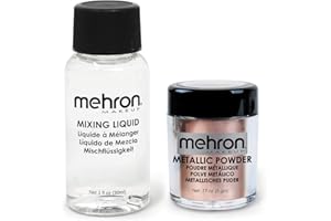 mehron Metallic Powder with Mixing Liquid ~ Rose Gold ~ Body ~ Face Paint~ make-up