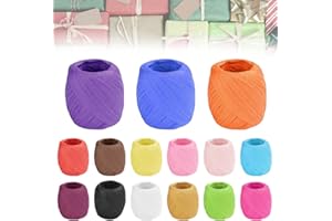 SIYINGSAERY 15X Geschenkpapier Band 20 m je Rolle Raffia Bast Papierbandrollen Raffia Bunt Bast Papierschnüre Schnurseile Papier-Geschenkband Set für Geschenkbox Verpackung 15 Farben