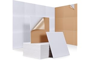 18 PCS Sound Proofing Panels Self-adhesive, JAMELO 30x30x0,9cm Square Acoustic Absorbing Panels for Wall, High Density Insulation Soundproofing Panels for Recording Studio, Game Room, Offices, White
