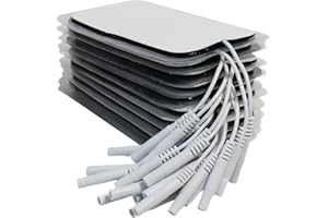 FunnAura 30 Pcs Large Electrode Tens Machine Pads, 2x4 Inch Self-Adhesive Tens Pads Replacement for 2mm Pin Electrotherapy