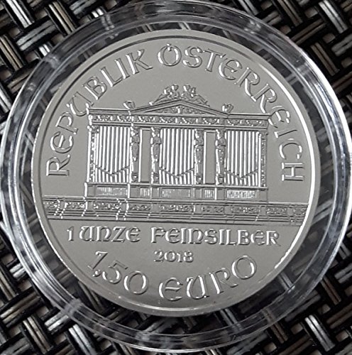 Preisvergleich Produktbild 1 Unze oz Silber Wiener Philharmoniker 2018 einzeln in Münzkapseln verpackt