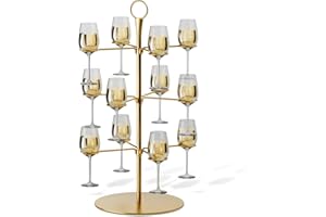 CLOPAE Torre de Champán, Torre de Aperol, 3 Piso/12 Vasos, Árbol de Cóctel, Adecuado para Copas de Champán, Vasos de Margarita, Copas de Cóctel, Copas de Martini, para Fiestas, Bodas, Celebraciones