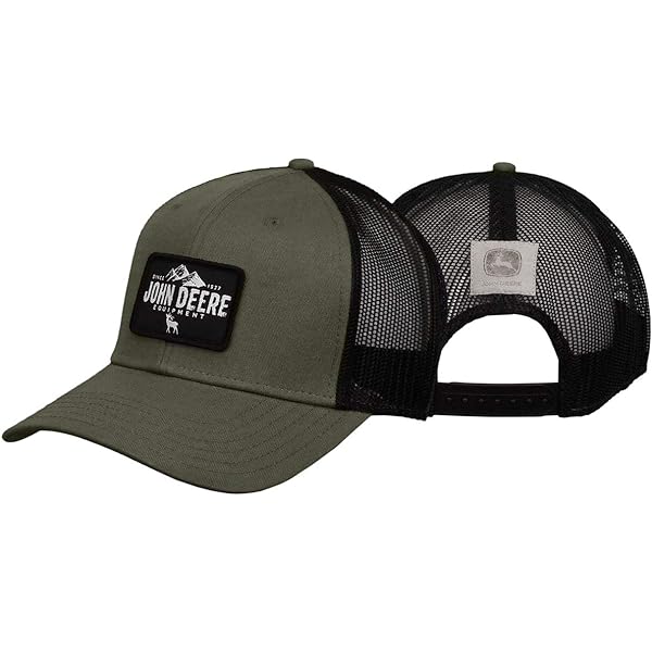 Cappello Da Baseball John Deere Trucker | Vintage Logo Verde Oliva | Taglia Unica Regolabile | Autentico Accessorio Agricolo