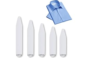 SOGHO 50 Stücke Kunststoff-Kragenstäbchen,Weiß Hemdkragen Stäbchen,Kragenstäbchen Für Herrenhemden,Kragenstäbchen Herren,Hemd Kragenstäbchen,Hemdkragen Einsatz Herren Für Die Meisten Business-Hemden