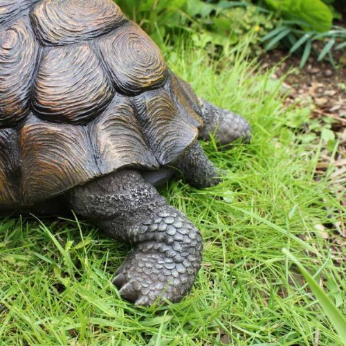 Hübsche Große Realistische Schildkröte, Garten Deko aus Kunstharz - 3