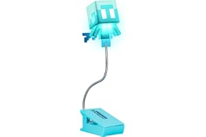 Paladone Minecraft Allay Clip-On Boklampa - Officiellt licensierad lä, klämlampa design med flexibel kabel, med Allay Mob-format huvud, 3 ljuslägen, batteridriven